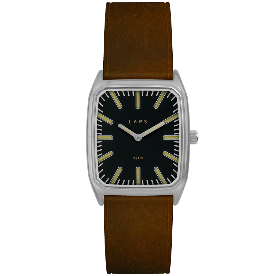 Montre pour homme Laps Mirage avec son bracelet en cuir camel