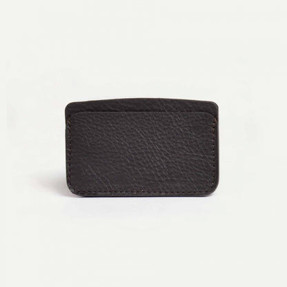 Porte-cartes en cuir Bleu de Chauffe marron foncé