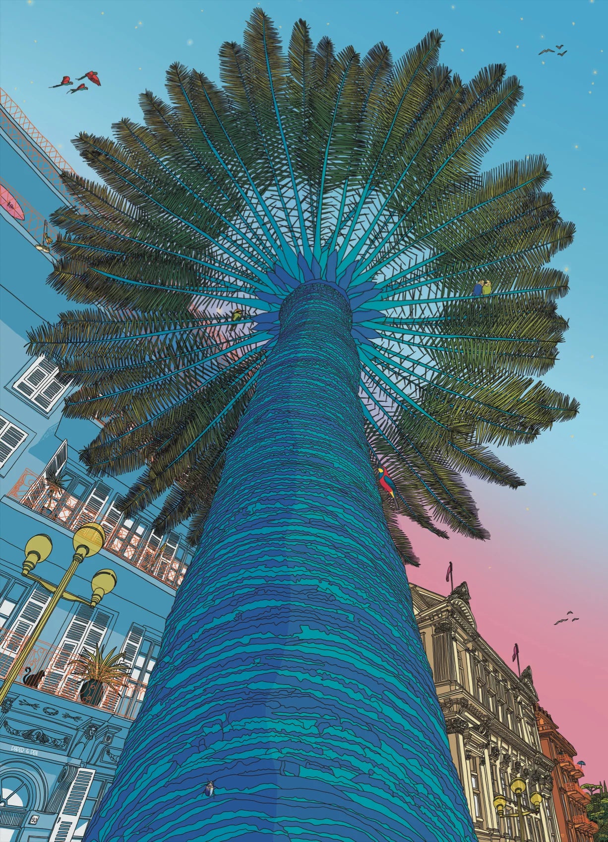 Gros plan de l'illustration de Marion Lagarde sur le puzzle Nice is Nice de Piece & Love