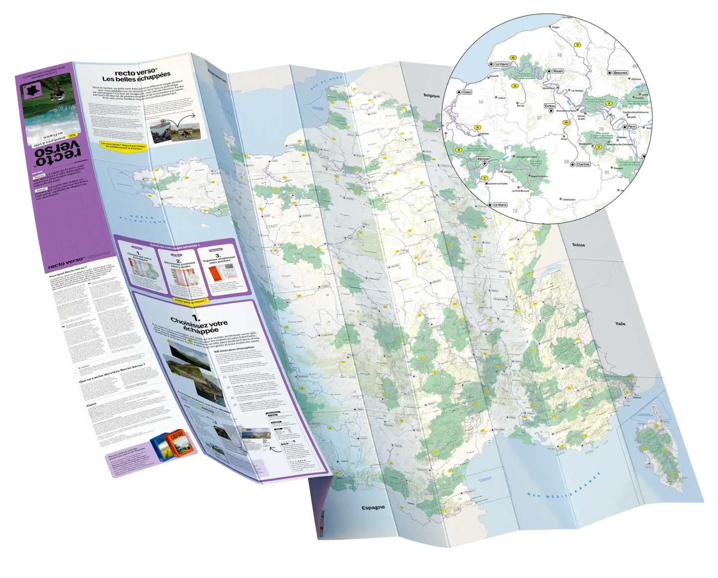 Coffret 100 aventures à vélo en France – Recto Verso