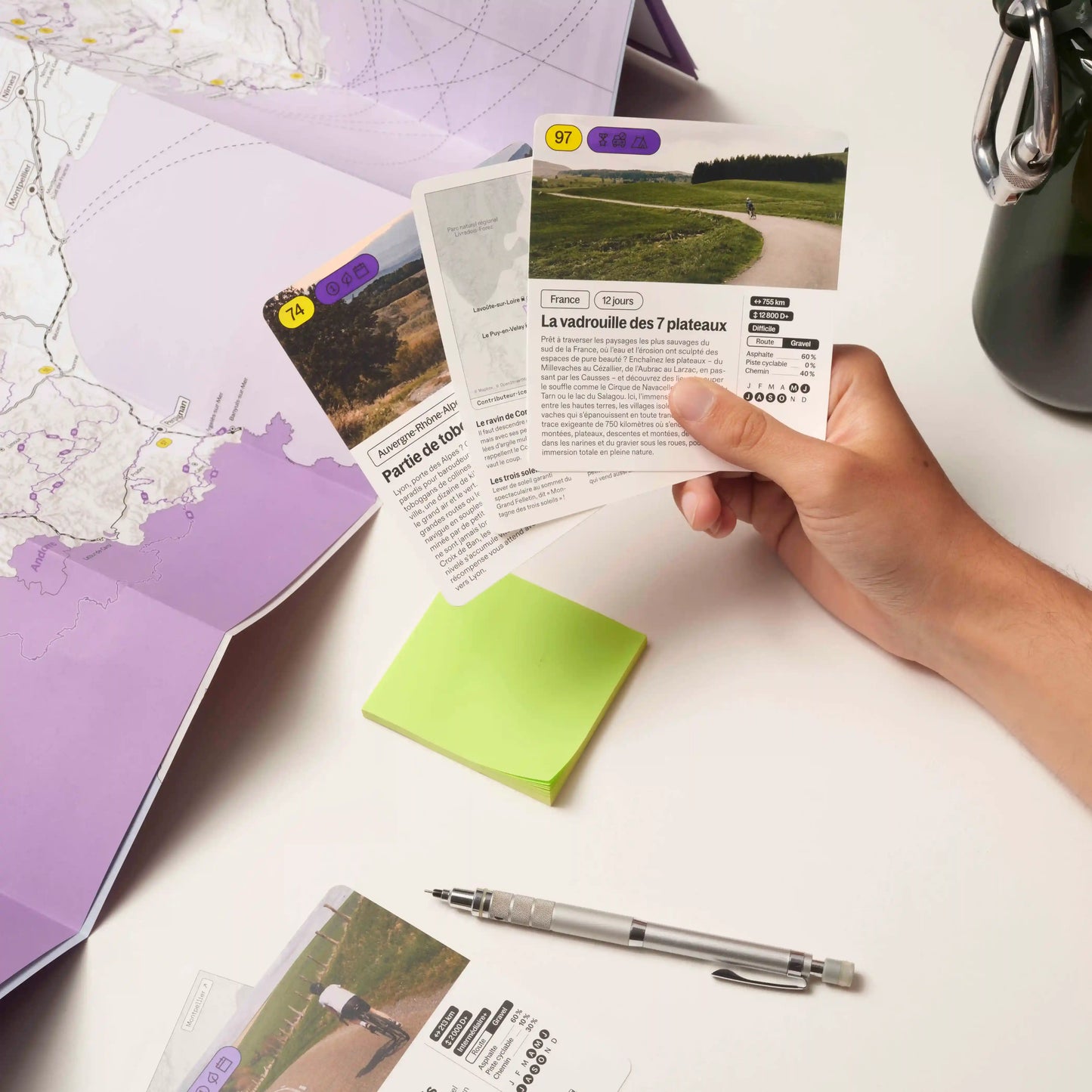 Coffret 100 aventures à vélo en France – Recto Verso