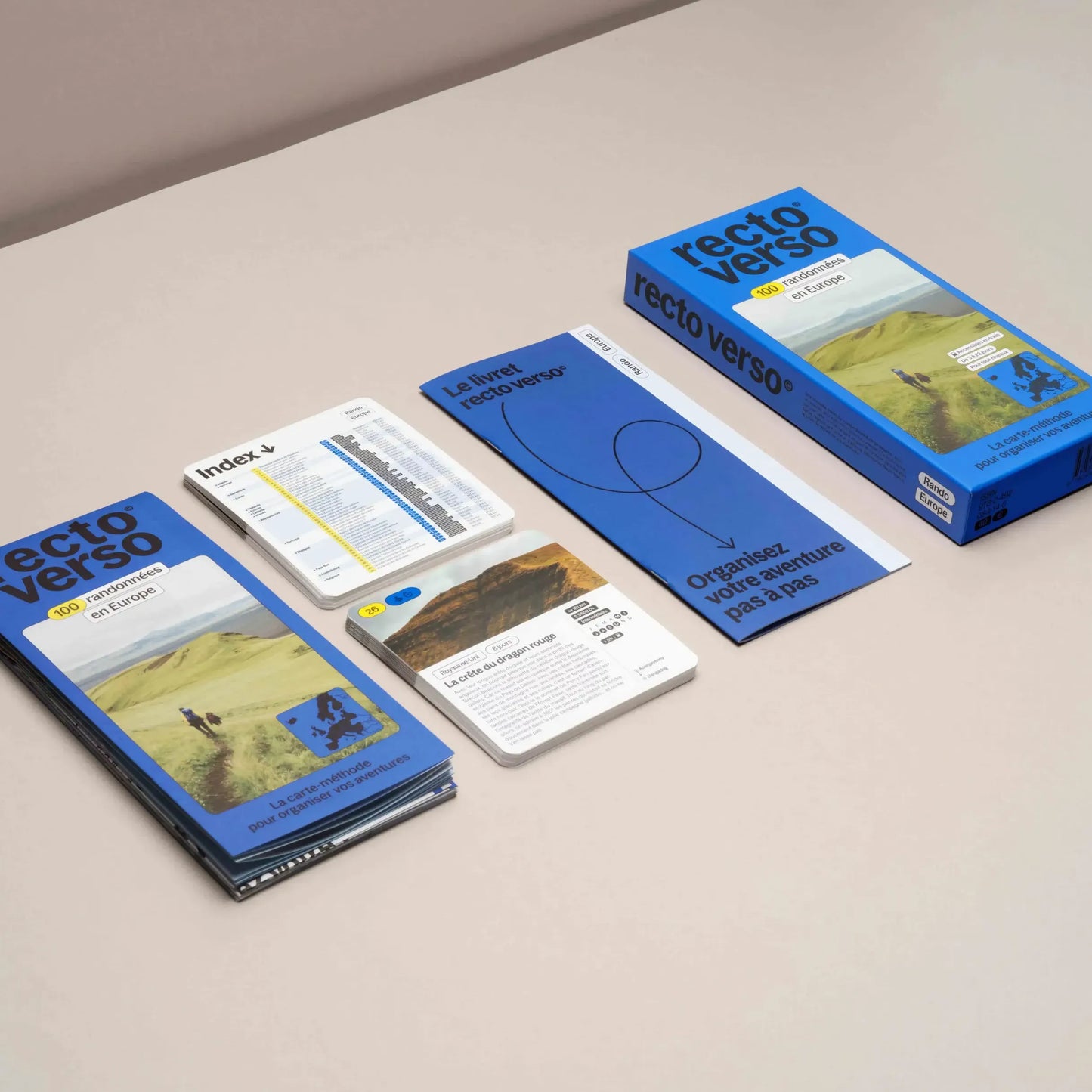 Coffret 100 randonnées en Europe – Recto Verso