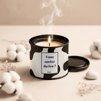 Bougie parfumée à message "vous auriez du feu" par Stlyey